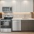 a kitchen with stainless steel appliances